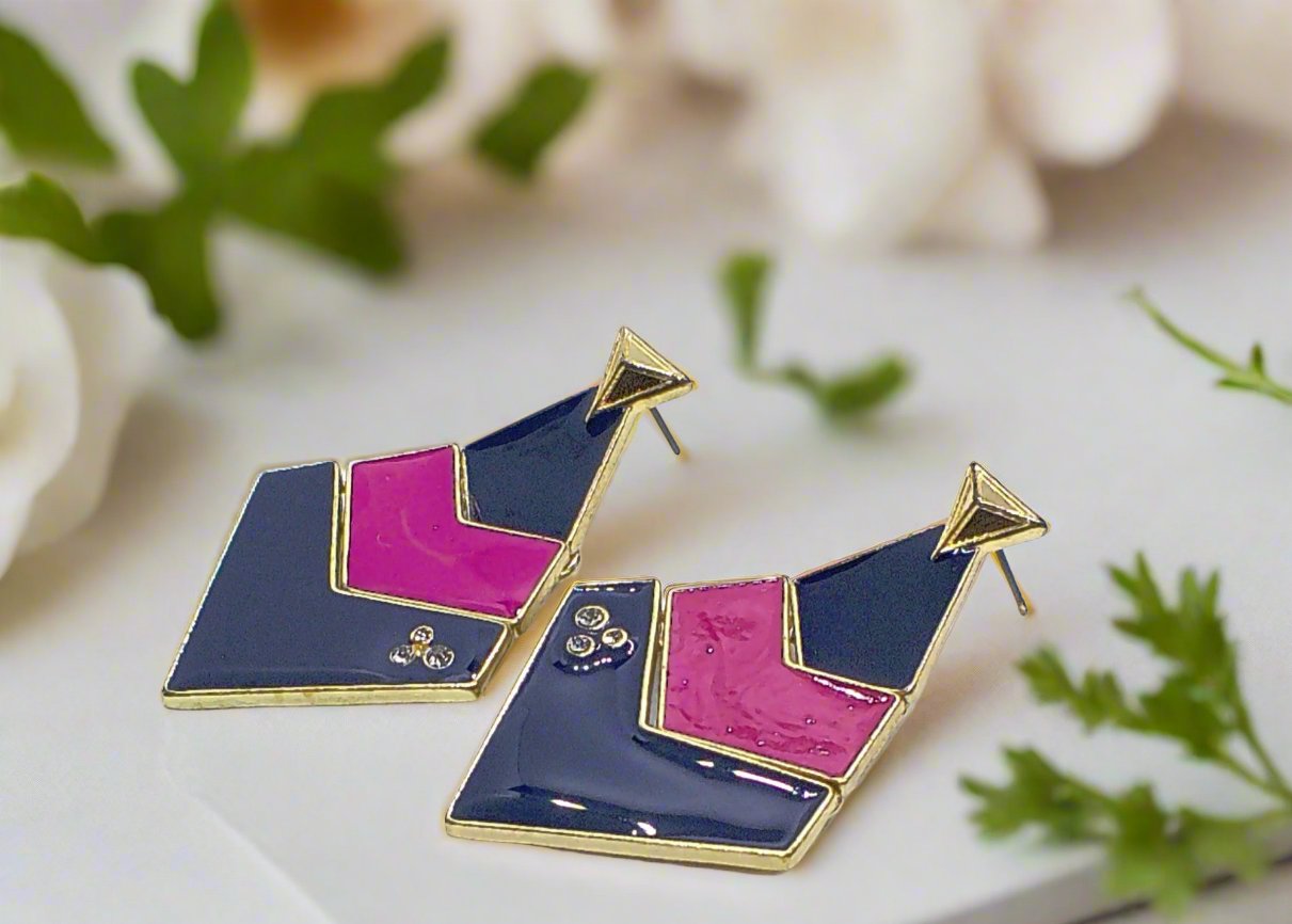 Fantastic Blue and Pink Earrings