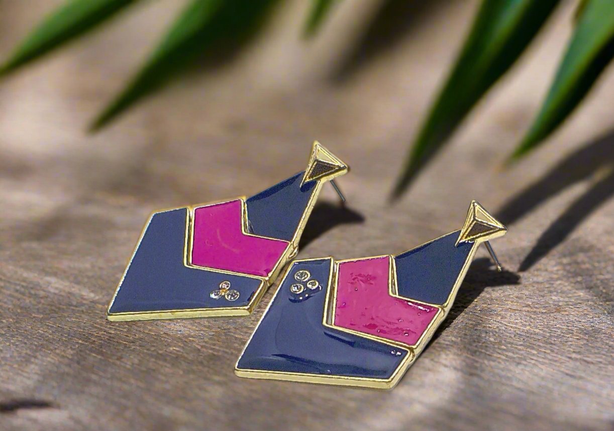 Fantastic Blue and Pink Earrings