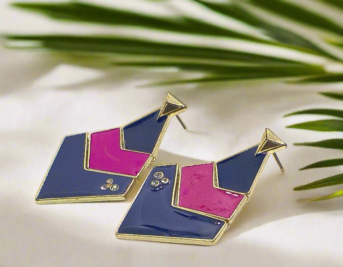 Fantastic Blue and Pink Earrings