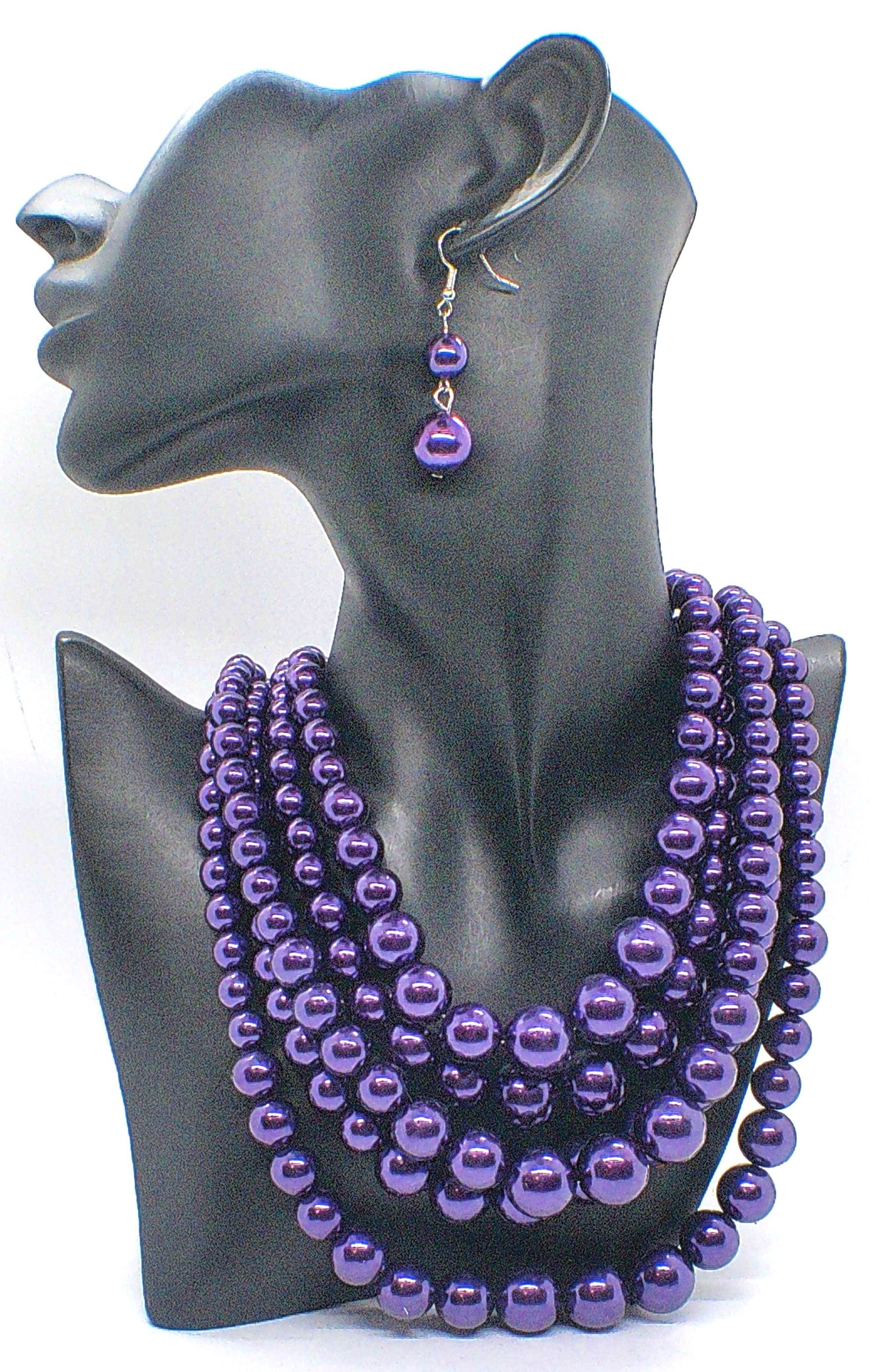 Gorgeous Purple Multi-Strand Necklace Set