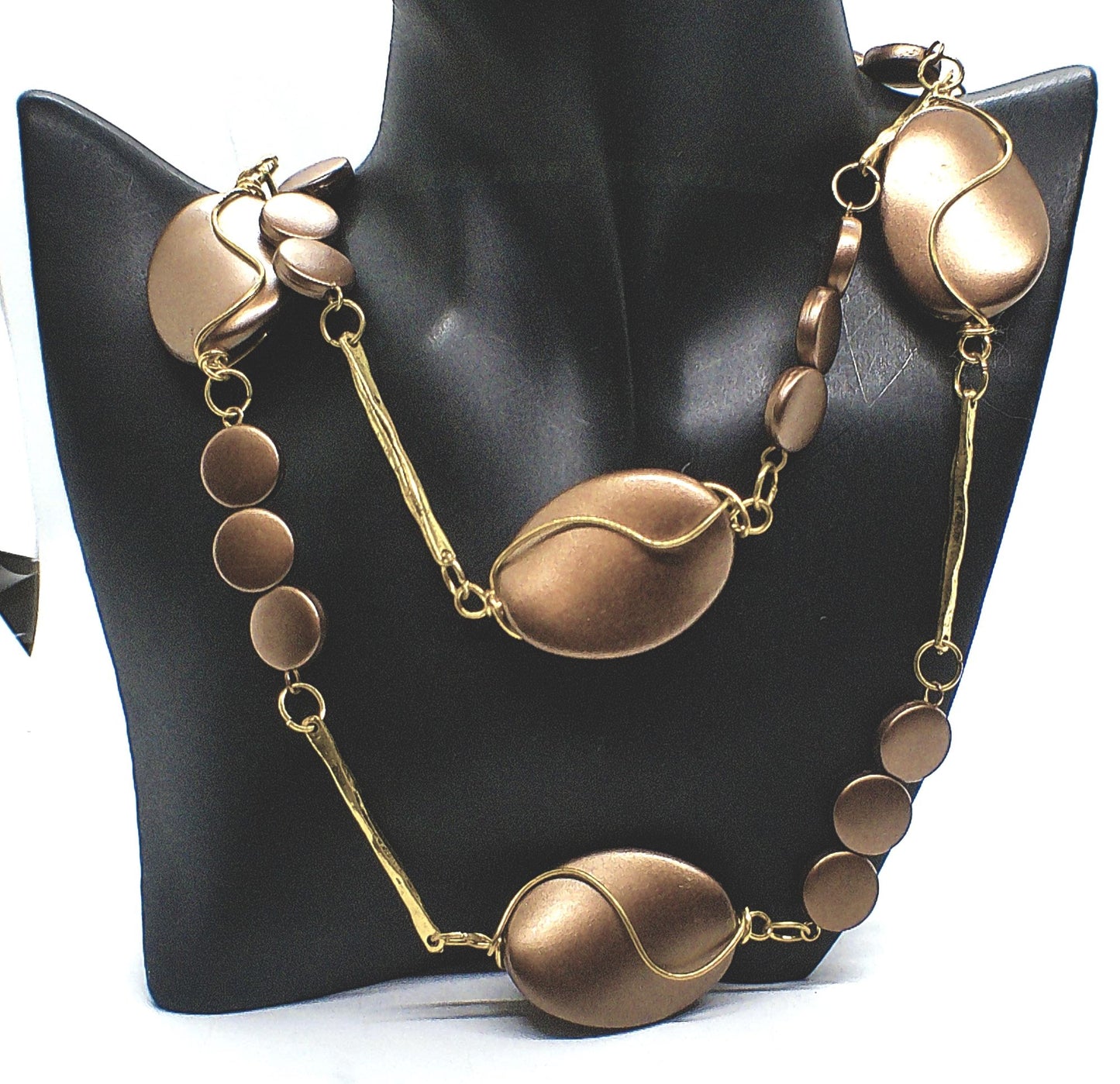 Lovely Bronze Long Necklace Set