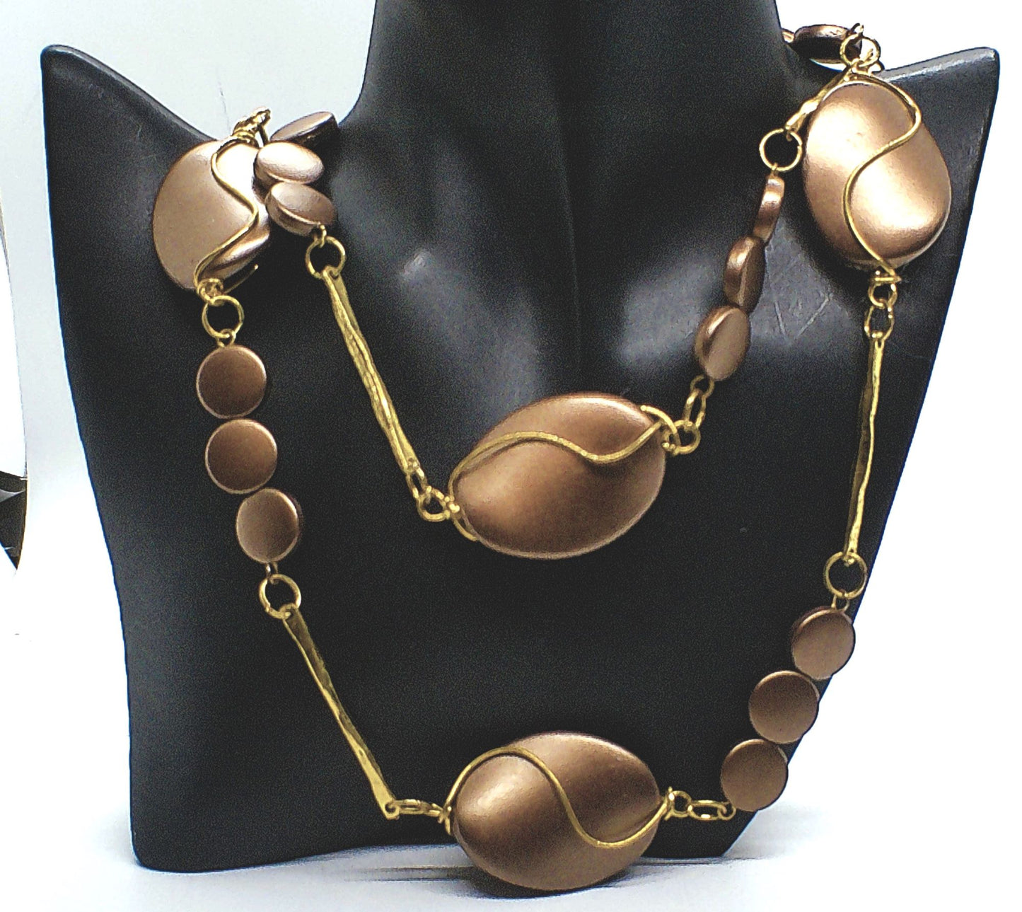 Lovely Bronze Long Necklace Set