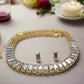 Lovely Rhinestones and Gold Necklace Set