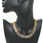 Lovely Rhinestones and Gold Necklace Set