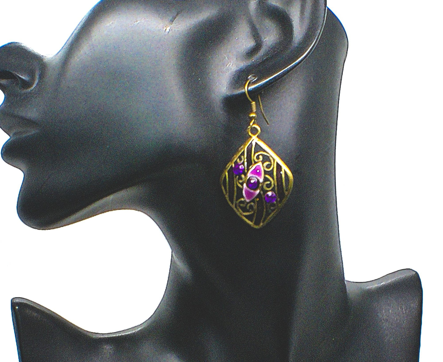 Lovely Bronze and Purple Earrings