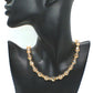 Beautiful Peach/Amber, Crystal and Cream, Golden Shadow Beaded Necklace Set handcrafted by Artistry Jewelry