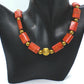 Beautiful Coral Rectangles, Antique Gold Rds, GP Hematite Semi-precisous Beaded Necklace handcrafted by Artistry Jewelry