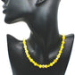 Gorgeous Yellow Fire Agates and Crystals Beaded Semi-precious Necklace handcrafted by Artistry Jewelry