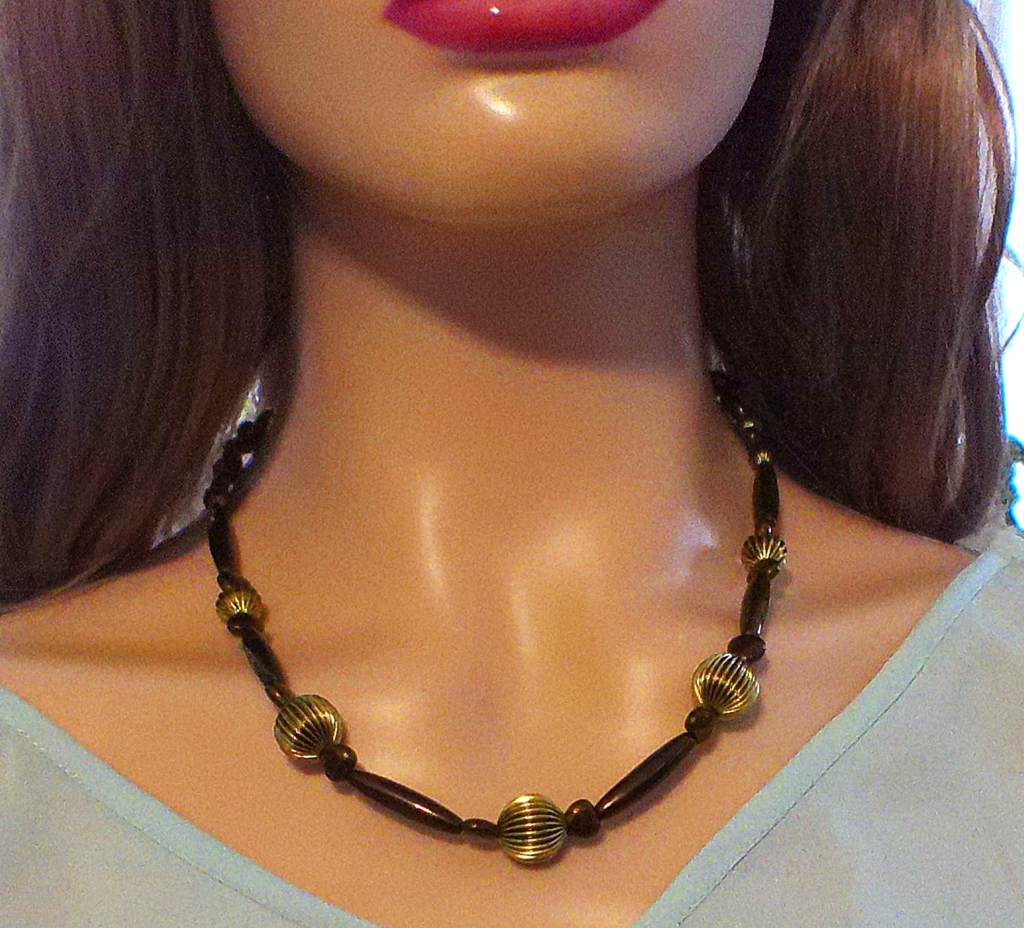 Lovely Hearts and Hematite Beaded Necklace