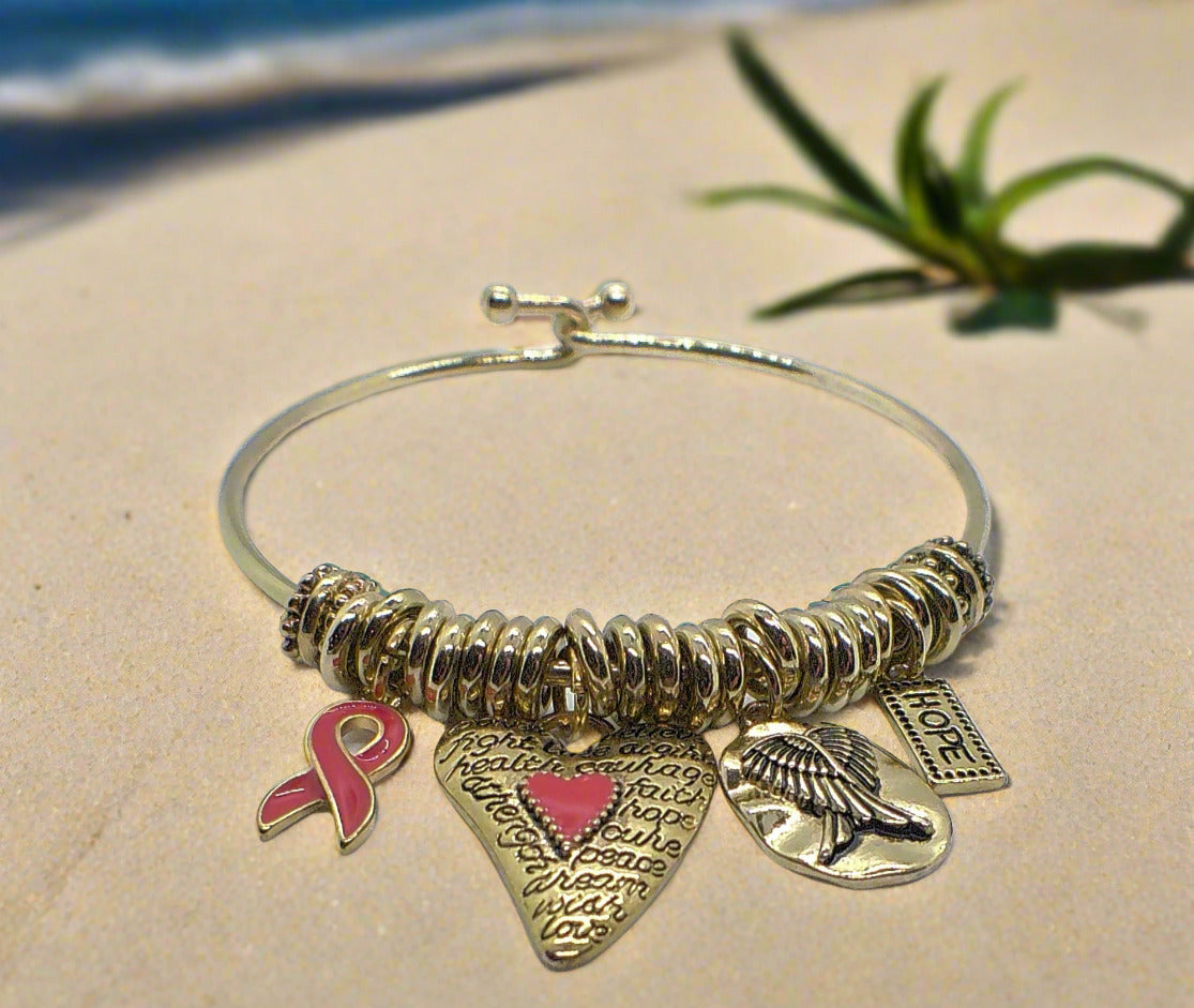 Charming Pink Ribbon Bracelet