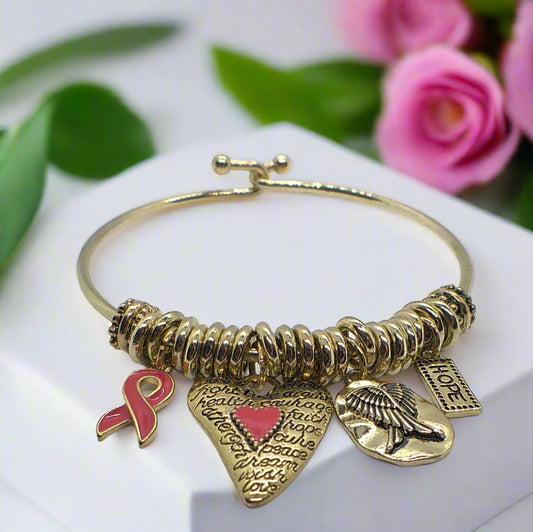 Charming Pink Ribbon Bracelet