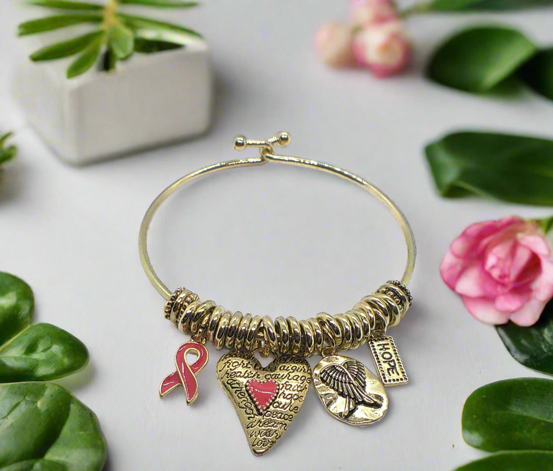 Charming Pink Ribbon Bracelet