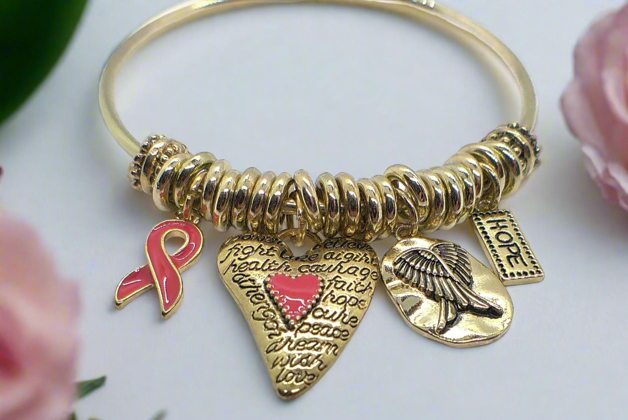 Charming Pink Ribbon Bracelet