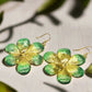 Fancy Green Flowers Earrings