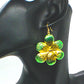 Fancy Green Flowers Earrings