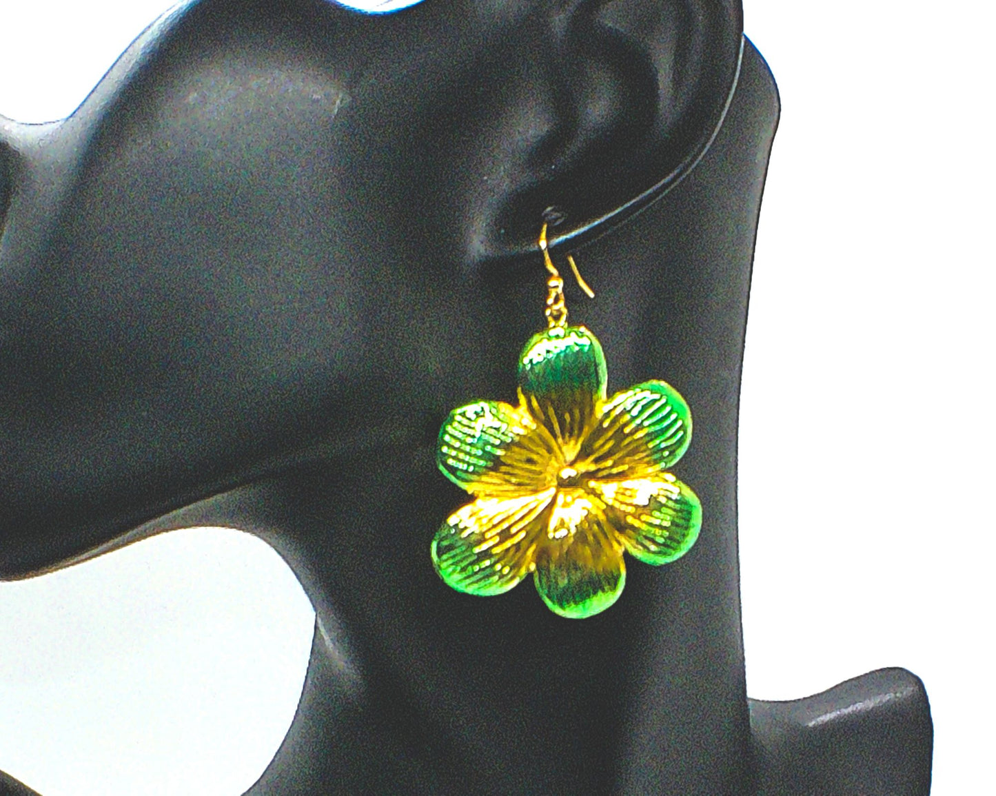 Fancy Green Flowers Earrings