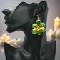 Fancy Green Flowers Earrings