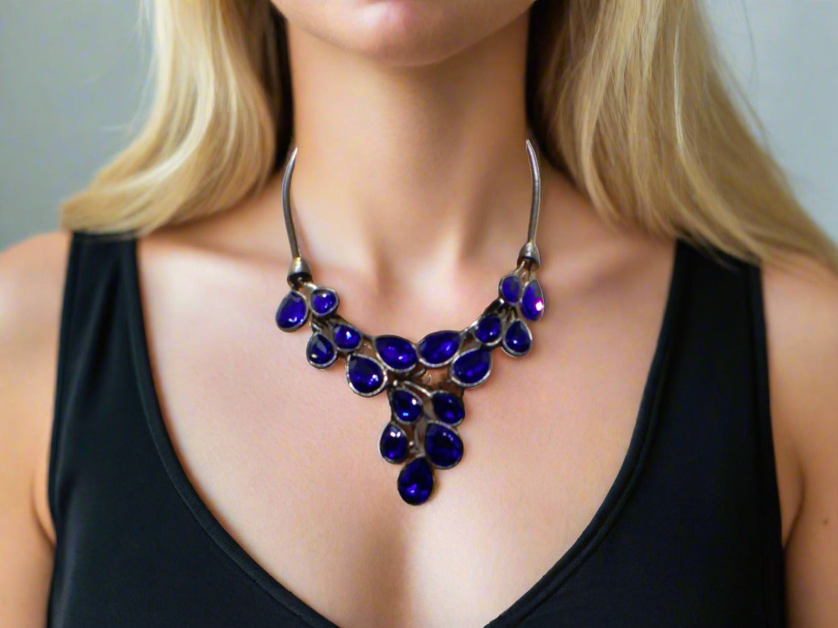 Ravishing Colbalt Blue Teardrop Necklace