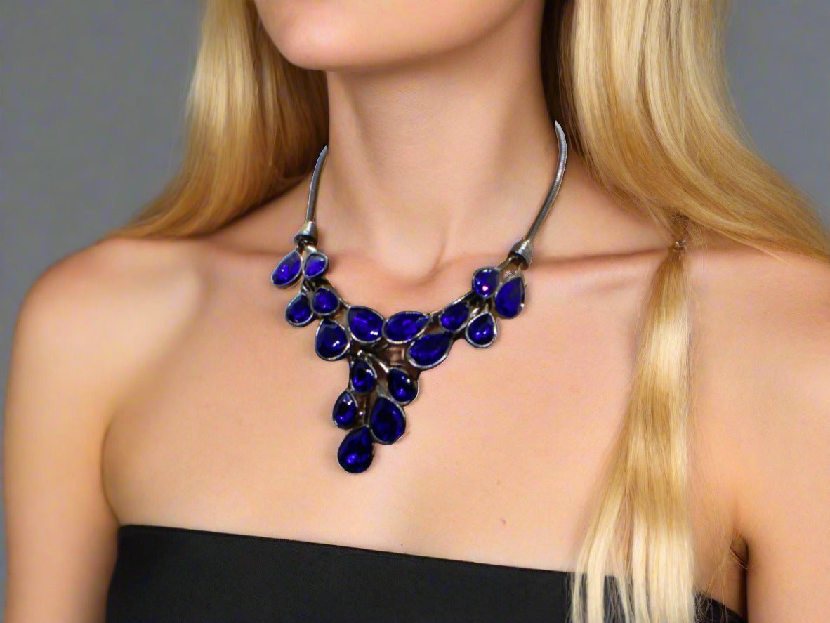 Ravishing Colbalt Blue Teardrop Necklace