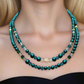 Stunning Indicolite Czech Crystals, Crystal Passion Focal, and Fire-Polish /Blue/Green Beads, Two-Strand, Teal Necklace Set - crafted by Artistry Jewelry