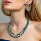 Stunning Indicolite Czech Crystals, Crystal Passion Focal, and Fire-Polish /Blue/Green Beads, Two-Strand, Teal Necklace Set - crafted by Artistry Jewelry