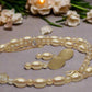 Sweet Golden Shadow Crystals, Light Peach/Champagne Beaded Necklace Set-crafted by Artistry Jewelry