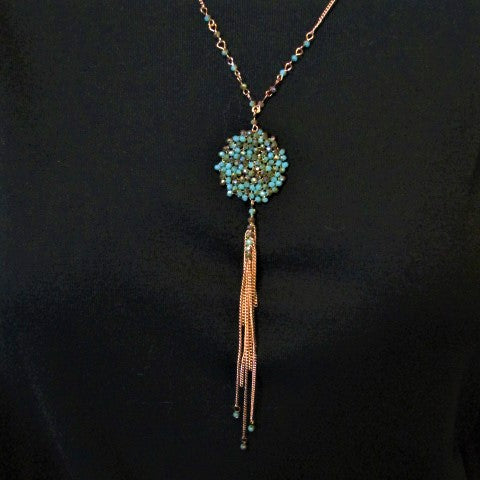 Lovely Long Green Crystal Necklace