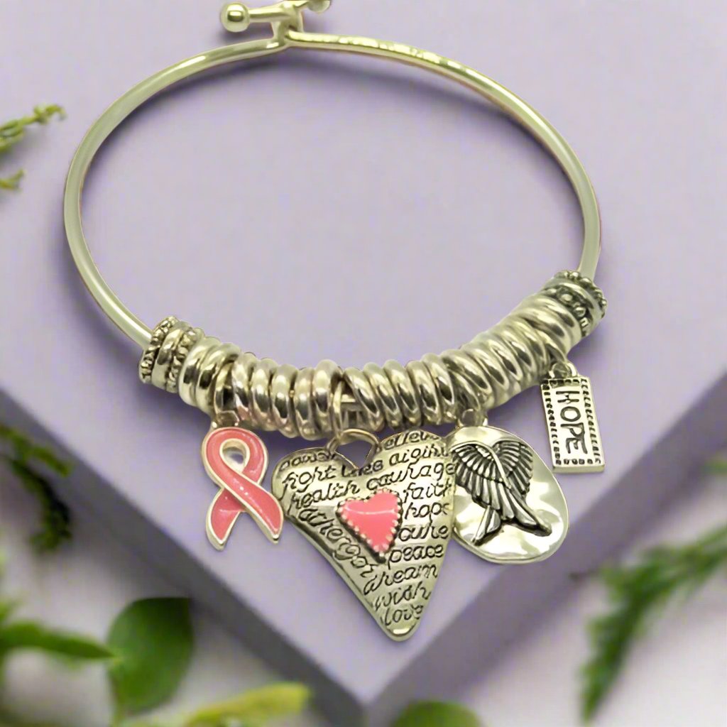 Charming Pink Ribbon Bracelet