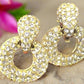 Beautiful Golden Rhinestone Earrings