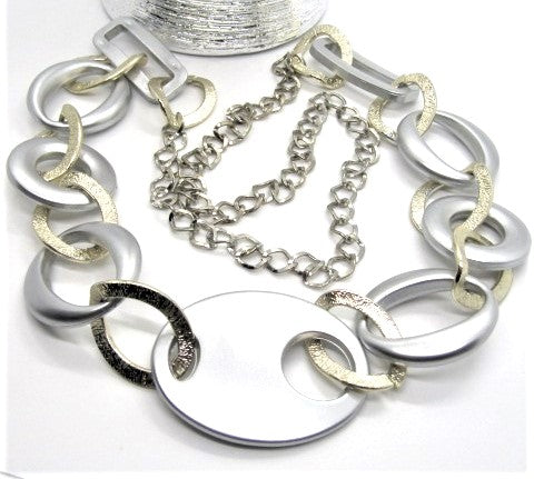 Gold and Silver Chain Look Necklace