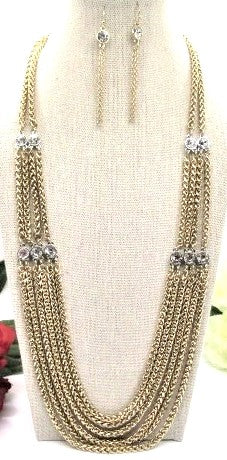 Multi Foxtail Chain Necklace Set