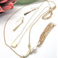 Metal Tassel Drop Necklace Set