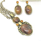 Marvelous Antique Brown and Orange Pendant, Steel Chain Necklace Set, One-of-a-Kind-by Artistry Jewelry