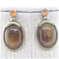 Marvelous Antique Brown and Orange Pendant, Steel Chain Necklace Set, One-of-a-Kind-by Artistry Jewelry