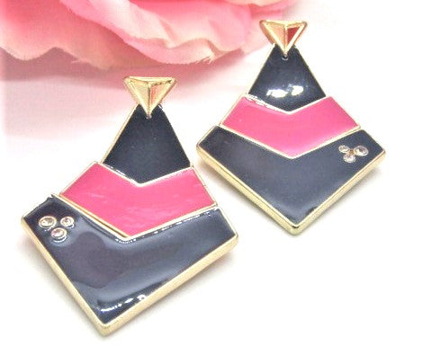 Fantastic Blue and Pink Earrings