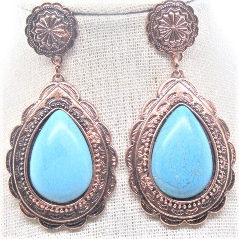 Lovely Copper Tone Teardrop Earrings