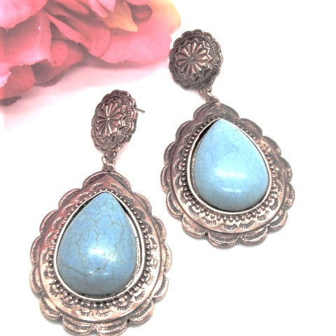 Lovely Copper Tone Teardrop Earrings