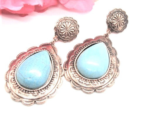 Lovely Copper Tone Teardrop Earrings