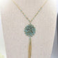 Lovely Long Green Crystal Necklace