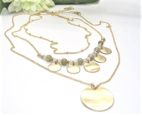 Lovely Beige Multi-Strand Necklace