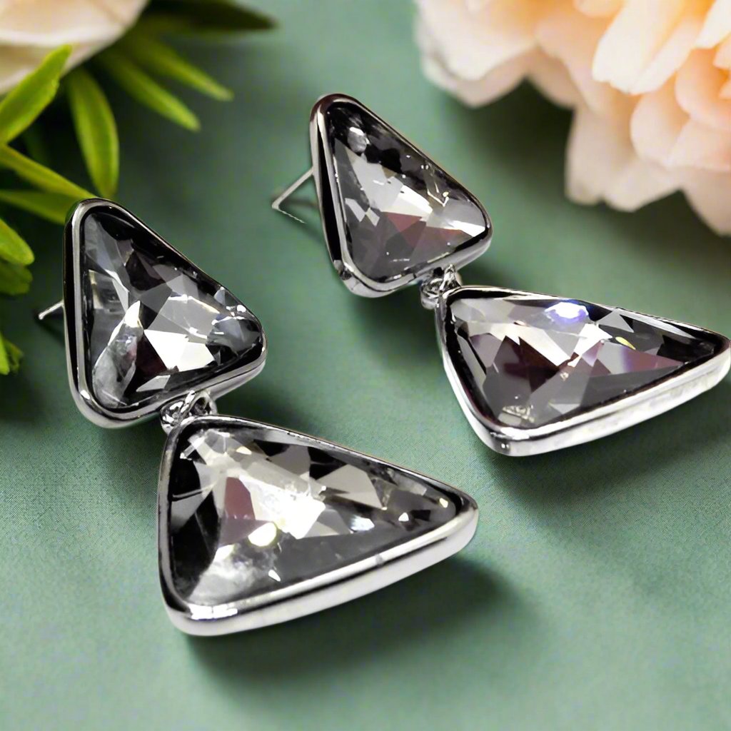 Gorgeous Triangles of Black Diamonds Earrings