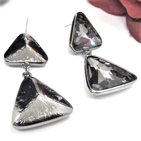 Gorgeous Triangles of Black Diamonds Earrings