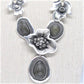 Breath Taking Black and Silver Flower Necklace Set