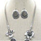 Breath Taking Black and Silver Flower Necklace Set