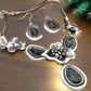 Breath Taking Black and Silver Flower Necklace Set