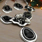 Breath Taking Black and Silver Flower Necklace Set