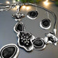 Breath Taking Black and Silver Flower Necklace Set