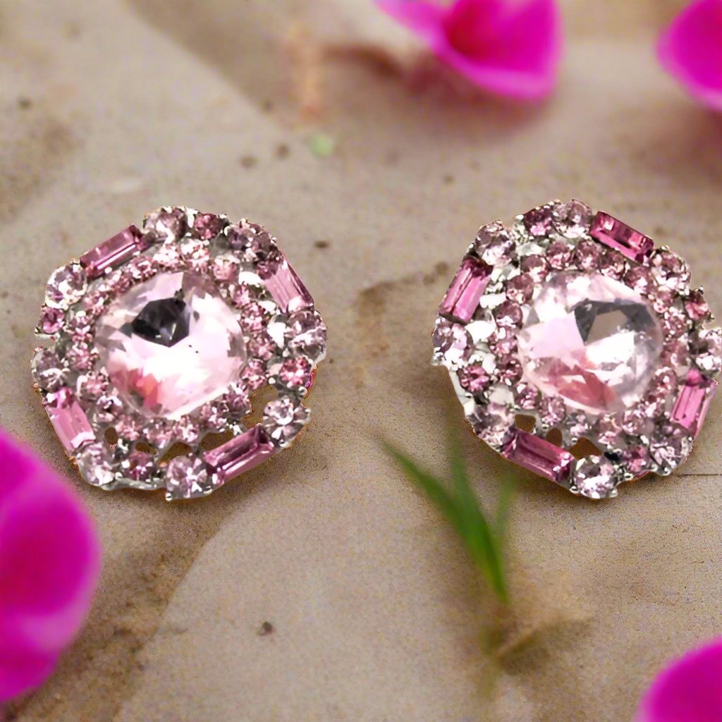 Lovely Marquise Pink Stud Earrings