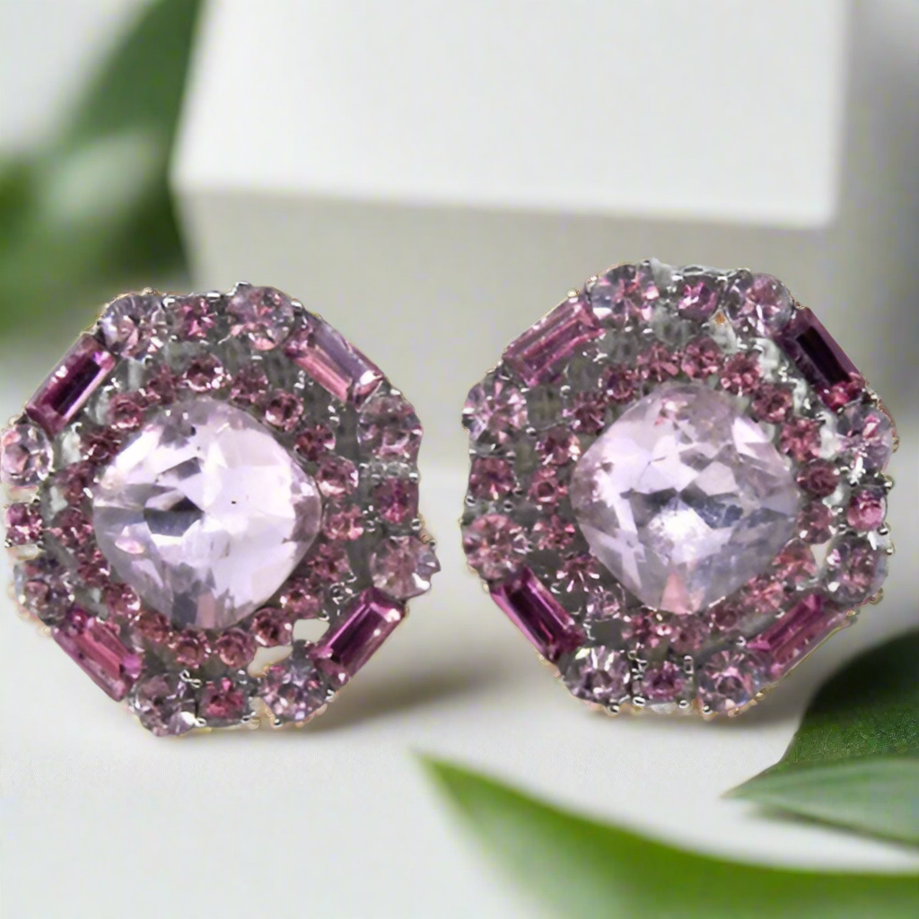 Lovely Marquise Pink Stud Earrings