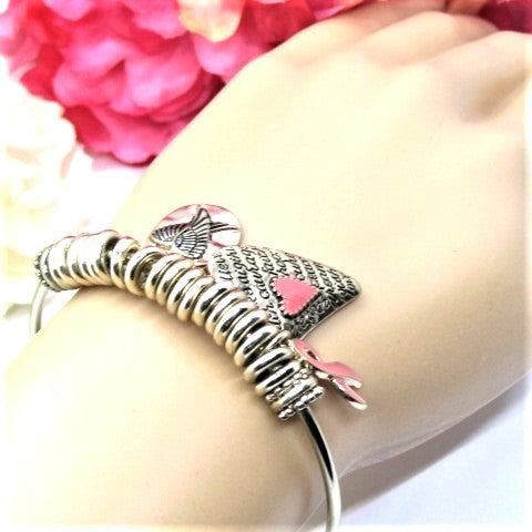 Charming Pink Ribbon Bracelet